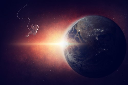 Science of Science Fiction Picture of an astronaut above earth