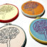 Cross stitch images of brains