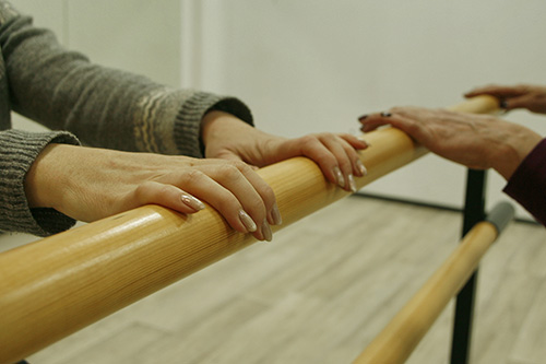 Barre Exercise Two ladies doing Barre Exercise