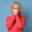 Pretty older adult woman laughing
