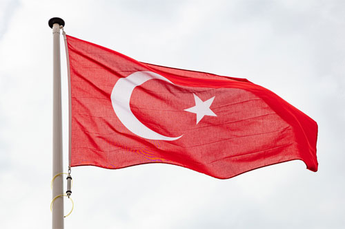turkey Turkish Flag waving in the breeze
