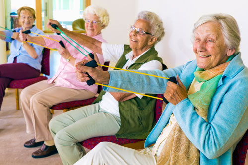 Group of women exercising