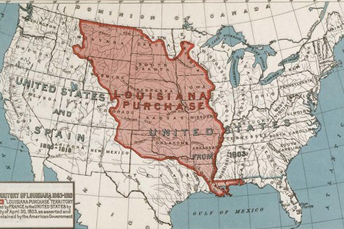 The Louisiana Purchase Map showing the Louisiana Purchase