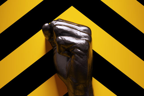 Sculpture of a clinched fist