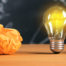 LIghtbulb and crumpled paper