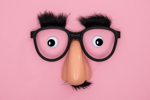 Glasses with atatched mustache and eye brows