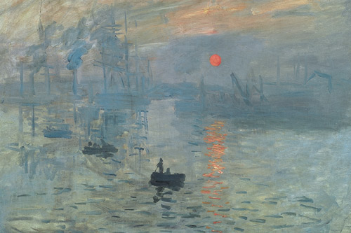 Impressionist painting of boats on the water