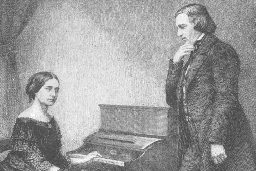 Painting of Robert and Clara Schumann