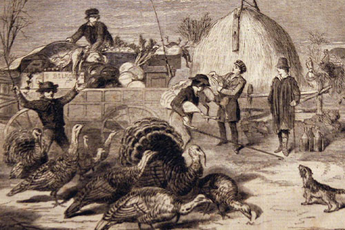 Civil war era merchants selling live turkeys