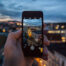 Person taking a picture on an iphone