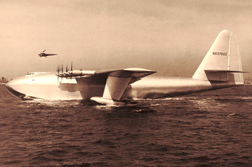The Spruce Goose on a test flight