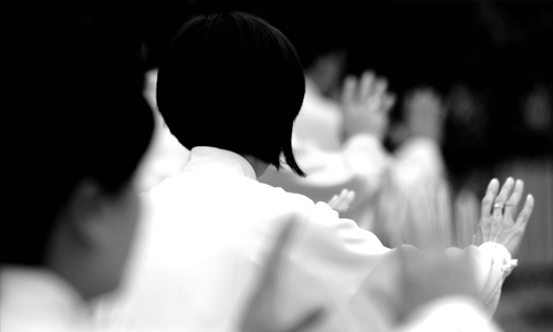 Group of women doing Tai Chi