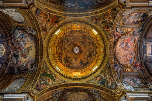 Painted baroque era ceiling
