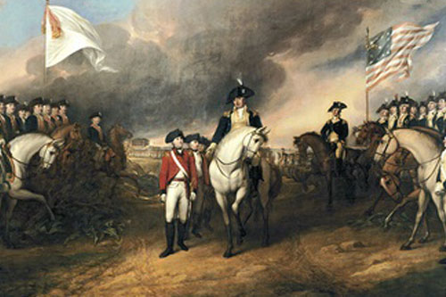 GEorge Washington leading troops into battle