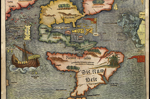 Old map of the Americas