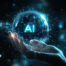 artificial intelligence graphic with hand