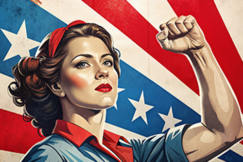 Picture of a woman holding her fist up